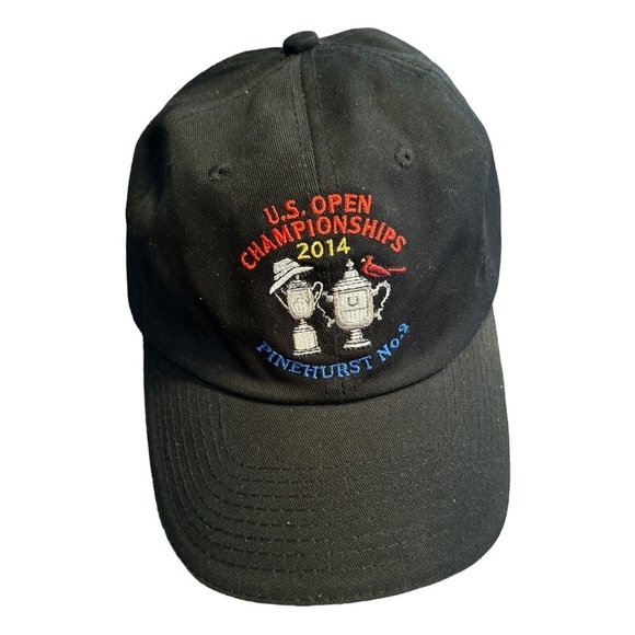 US Open Golf Hat Cap 2014 114th Pinehurst No.2 USGA Member Adjustable Black - Picture 1 of 8